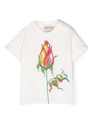 PUCCI Junior floral-print cotton T-shirt - White