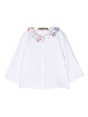 PUCCI Junior frilled-collar long-sleeve shirt - White