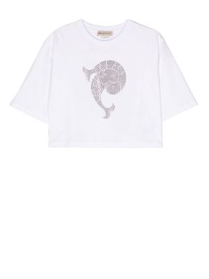 PUCCI Junior gem-embellished short-sleeved T-shirt - White