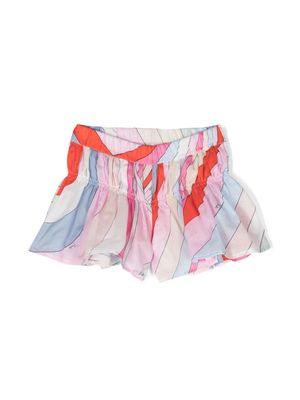 PUCCI Junior geometric-pattern cotton shorts - Pink