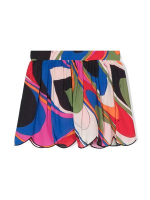 PUCCI Junior geometric-print crepe shorts - Pink