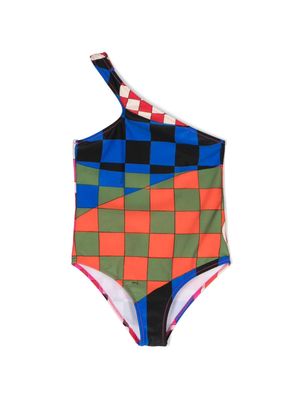 PUCCI Junior geometric-print swimsuit - Blue