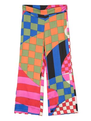 PUCCI Junior Giardino-print straight-leg trousers - Pink