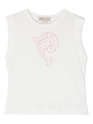 PUCCI Junior graphic-print sleeveless T-shirt - White