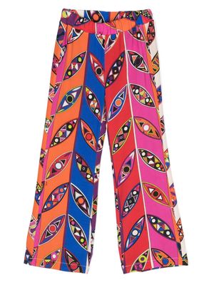 PUCCI Junior graphic-print straight-leg trousers - Pink