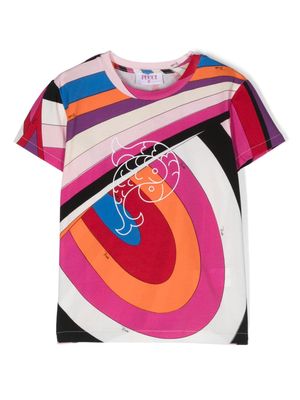 PUCCI Junior Iride-print cotton-blend T-shirt - Pink