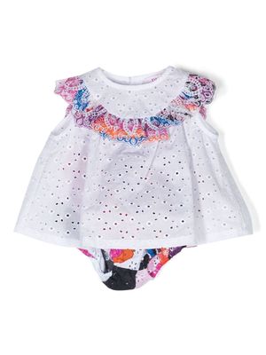 PUCCI Junior Iride-print cotton blouse and bloomers - White
