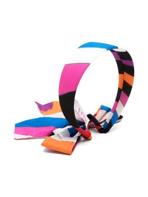 PUCCI Junior iride-print cotton headband - Pink