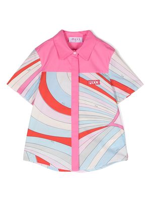 PUCCI Junior Iride-print cotton shirt - Pink