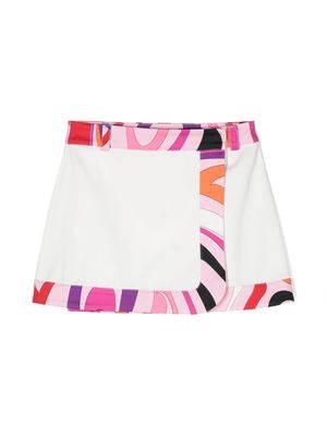 PUCCI Junior Iride-print cotton skirt - White
