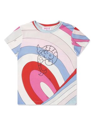 PUCCI Junior Iride-print fish-motif T-shirt - Pink