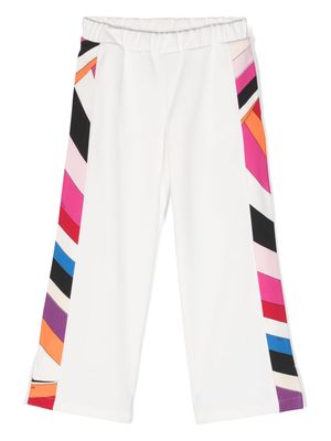 PUCCI Junior iride-print straight-leg trousers - White