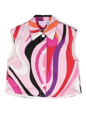 PUCCI Junior iride-print stretch-cotton vest - Pink