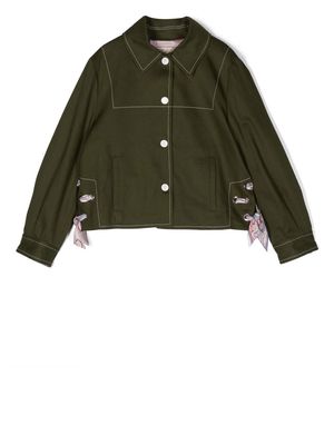 PUCCI Junior lace-detail cotton jacket - Green