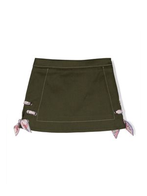 PUCCI Junior lace-detail mini skirt - Green