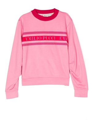 PUCCI Junior logo crew-neck sweatshirt - Pink