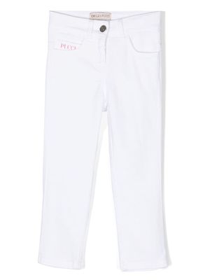 PUCCI Junior logo-patch casual trousers - White