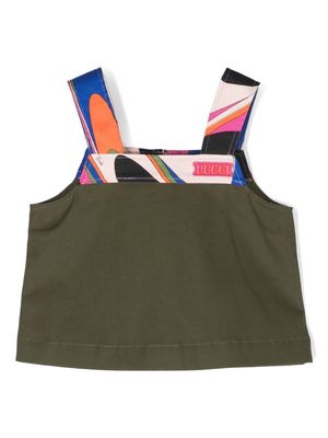 PUCCI Junior logo-patch sleeveless top - Green