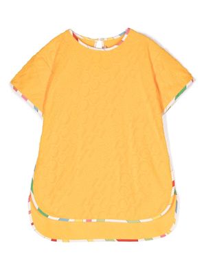 PUCCI Junior logo-print casual dress - Yellow