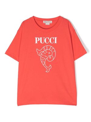 PUCCI Junior logo-print cotton T-shirt - Red