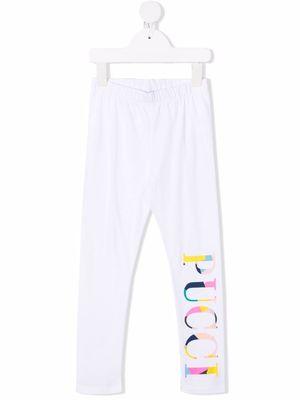 PUCCI Junior logo print leggings - White