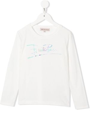 PUCCI JUNIOR logo-print long-sleeve T-shirt - White