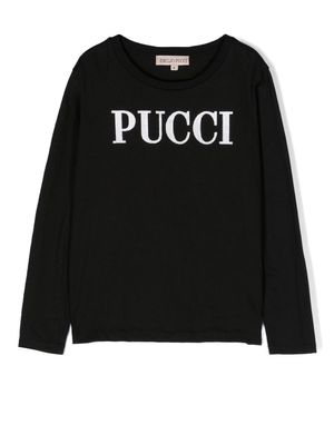 PUCCI Junior logo-print long-sleeved T-shirt - Black