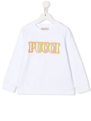 PUCCI Junior logo-print long-sleeved T-shirt - White