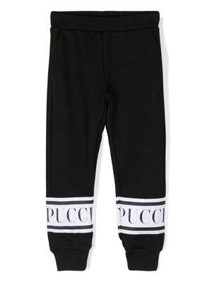 PUCCI Junior logo-print ribbed track pants - Black