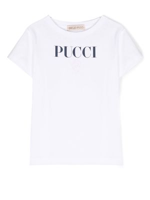 PUCCI Junior logo print short-sleeve T-shirt - White