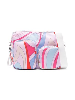 PUCCI Junior Marmo-print changing bag - White