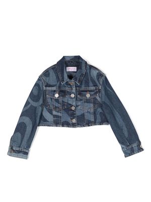 PUCCI Junior Marmo-print denim jacket - Blue