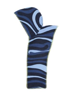 PUCCI Junior Marmo-print whipstitch-trim hood - Blue