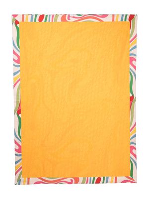 PUCCI Junior monogram-jacquard contrast-border towel - Orange