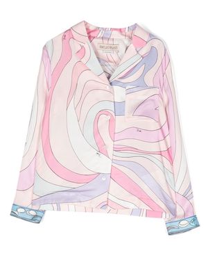 PUCCI Junior patterned button-up shirt - Pink