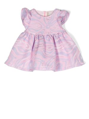 PUCCI Junior patterned flared mini dress - Pink