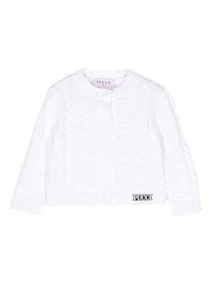 PUCCI Junior patterned-jacquard cardigan - White