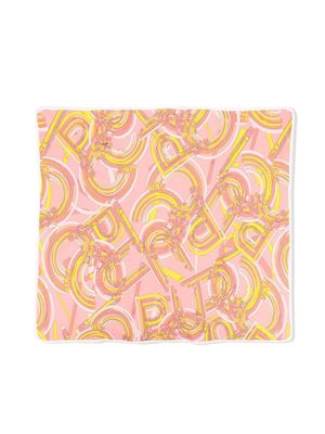 PUCCI Junior patterned knitted blanket - Pink