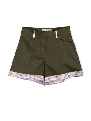PUCCI Junior pleated tailored shorts - Green