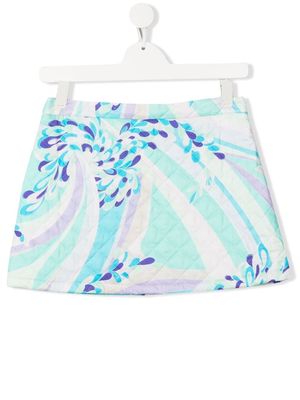 PUCCI Junior quilted A-line skirt - Blue