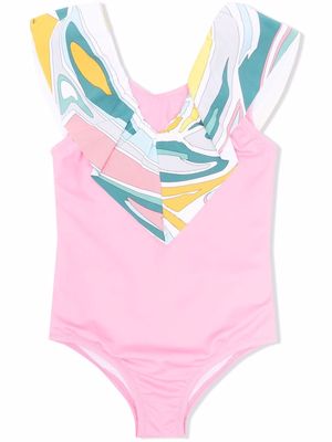 PUCCI Junior ruffle-trimmed swimsuit - Pink