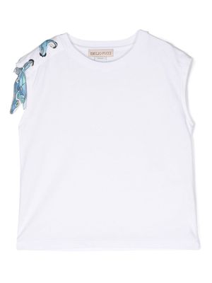 PUCCI Junior scarf-detailing cotton T-shirt - White