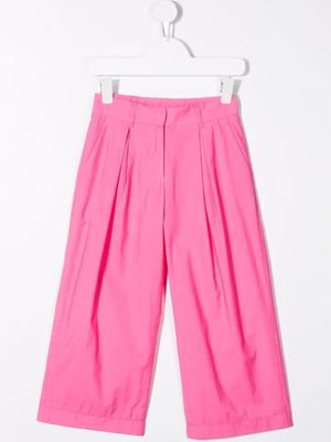 PUCCI Junior straight-leg box-pleat trousers - Pink