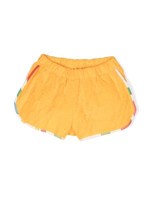 PUCCI Junior stripe-detail monogram-jacquard shorts - Orange