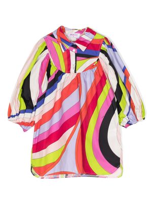 PUCCI Junior stripe-print cotton dress - Multicolour