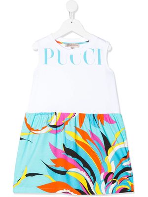 PUCCI Junior swirl-print dress - White