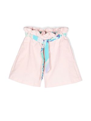 PUCCI Junior tied-waist corduroy shorts - Pink