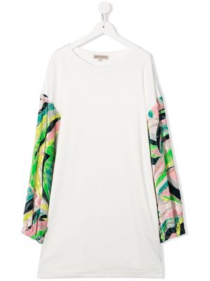 PUCCI Junior Vetrate long-sleeve dress - White
