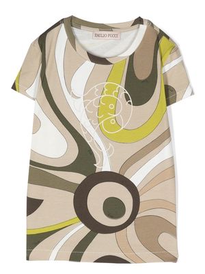 PUCCI Junior wave-print short-sleeved T-shirt - Green