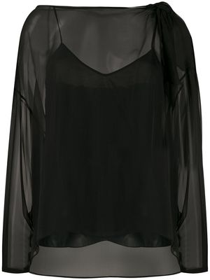 PUCCI layered sheer blouse - Black